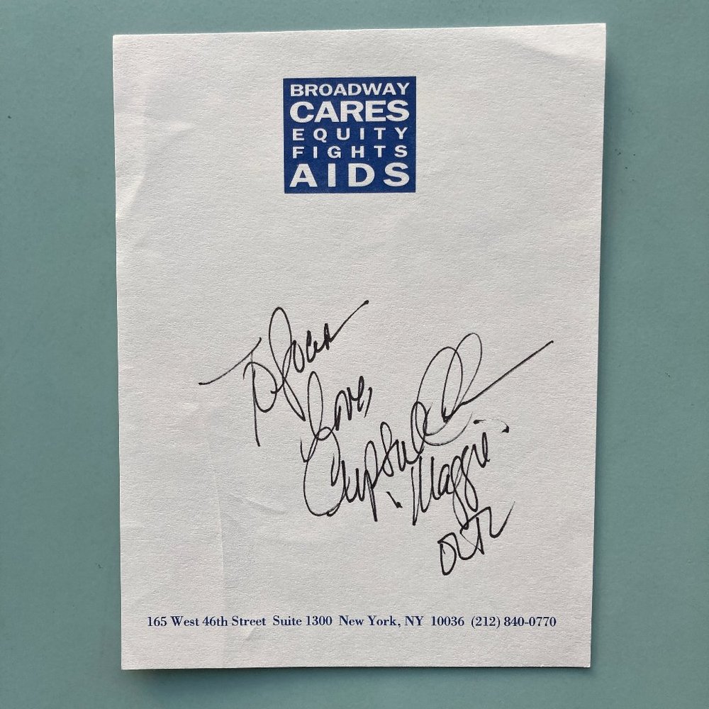 Crystal Chappell Signed / Inscribed BCEFA Paper 4 1/2 X 5 1/2” One Life To Live